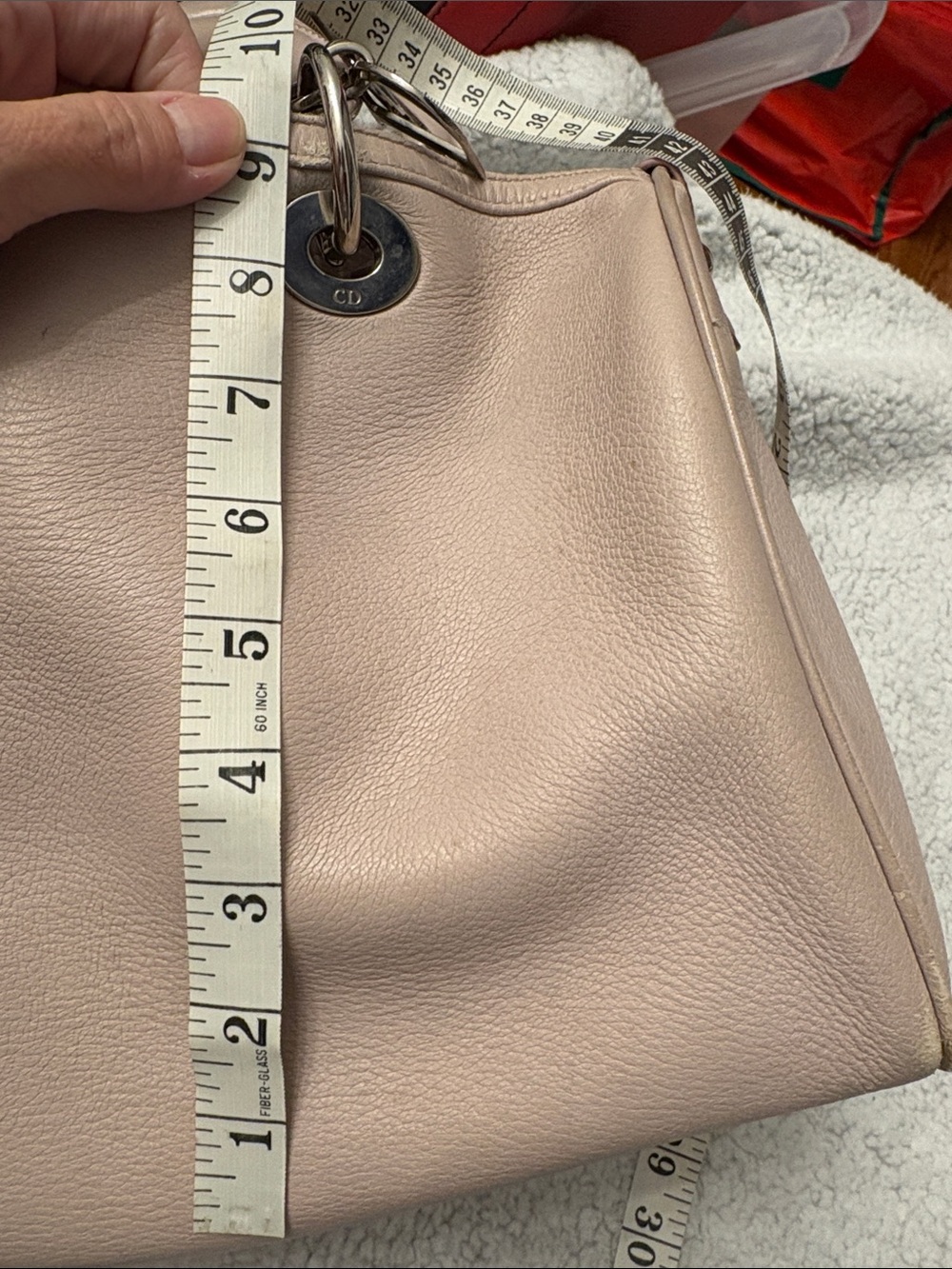 ⭐️Auth Christian Dior Pebbled Leather Boston Bowling Bag – Pale Blush Pink 2013 - Picture 17 of 17